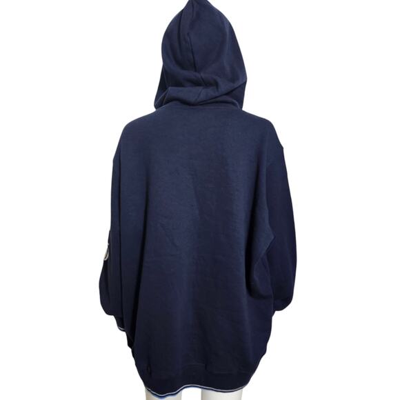 Ben Sherman Mens Fleece Spellout Logo‎ Hoodie Sweatshirt Navy Blue XL - Picture 7 of 9